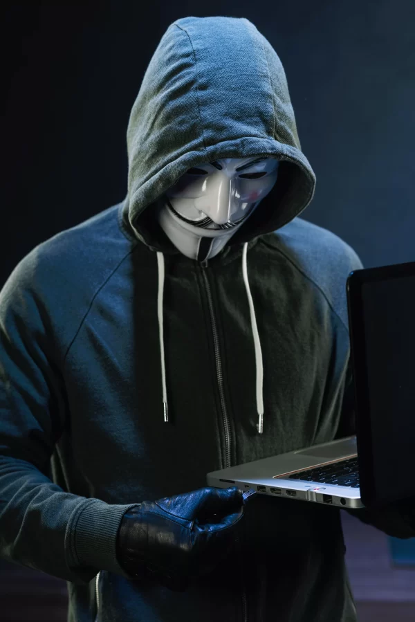Hacker with anonymous mask
